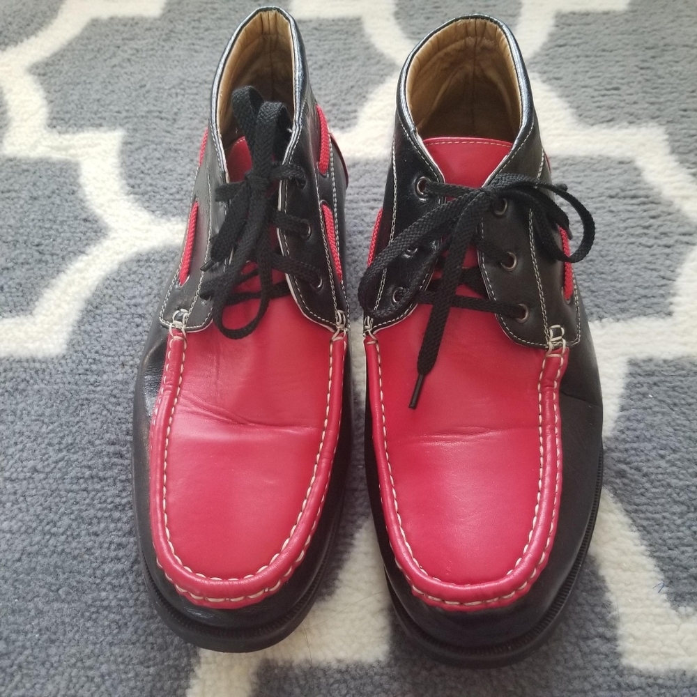 Portabella red and black mens lace up shoe sz 10